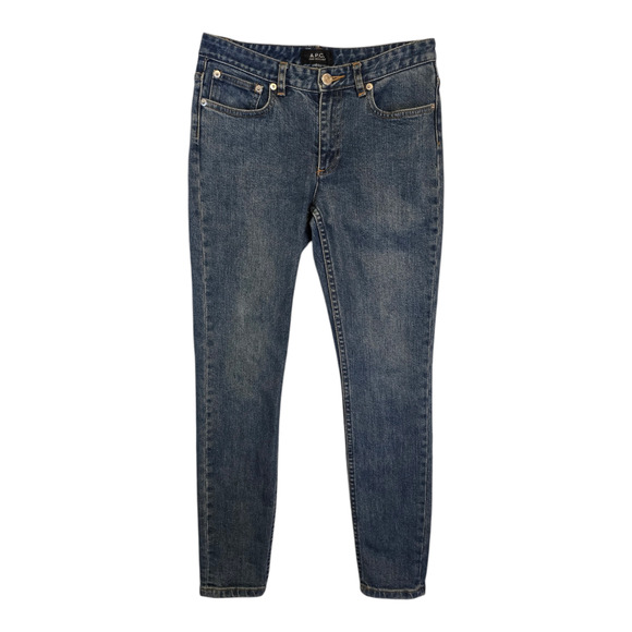 A.P.C. Jeans Moulant Womens Size 24 Blue Skinny Low-Rise Classic Casual Everyday - Picture 1 of 13